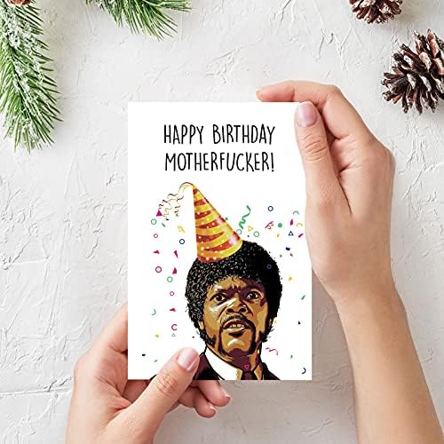 Cartão de aniversário engraçado de Samuel L Jackson, cartão de ficção de pupl para amigo, cartão de aniversário humorístico para ele, card rude para namorado