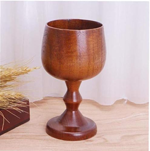 AMOYER 1PC Goblet de vinho de madeira feito à mão