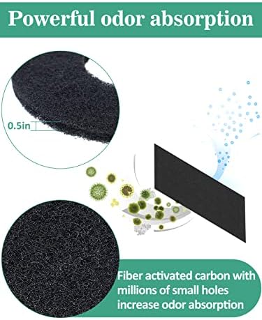 6 PCS Filtros de carbono compatíveis com robô de lixo 4 - Filtros de substituição espessada e durável para absorver odores