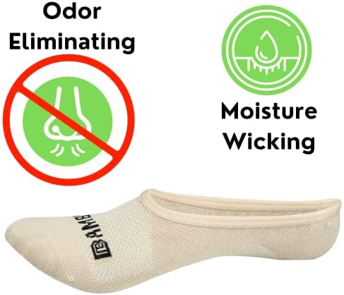Bamboo Sports Super Low Cut No Show Socks Bamboo Rayon- respirável, umidade Wicking, odor eliminando 4 par