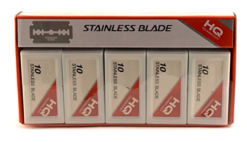 [200 pacote] Blades de aranha de aço inoxidável de borda dupla - lâminas de barbear de segurança masculina para barbear - lâminas