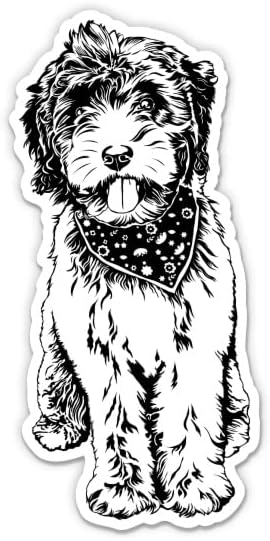 Adesivo de cachorro Goldendoodle - adesivo de laptop de 3 - vinil impermeável para carro, telefone, garrafa de água - decalque de doodle