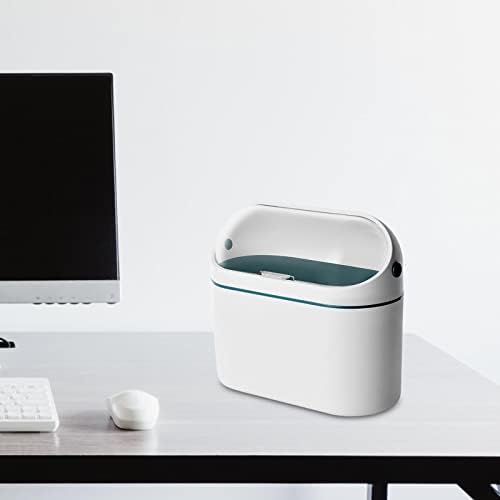 MilageTo Multiplouse Furpose Desktop Lix lata Caixa de armazenamento com contêiner de tampa pequena balde de lixo para mesa de cabeceira de mesa de cabeceira da mesa de cozinha mesa de escritório, branco