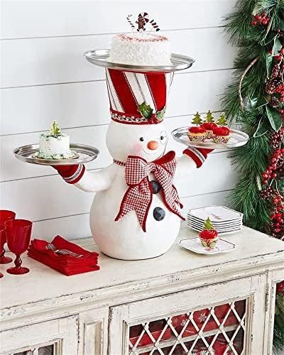 Ishowkid Christmas Snowman trata o titular da figura altamente elaborada do boneco de neve com três lanches, sobremesa de cupcake para jantar de Natal, festa e até mesmo