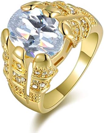 Princess Cut White Toplez 18k Gold Gold Chedment Jewelry Ring tamanho 8-11