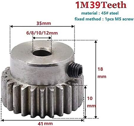 XMeifeits Industrial Gear 1pcs 1 módulo 39 dentes 1m39t Bore 8/10/20