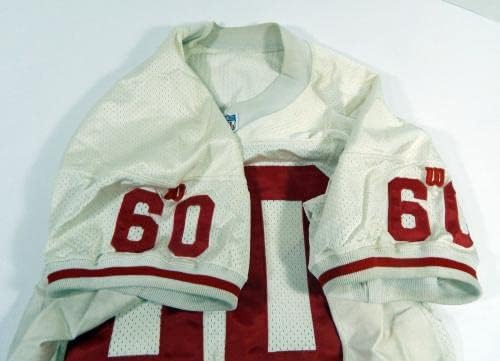 1990 San Francisco 49ers 60 Jogo emitido POS Usou White Jersey 52 099 - Jerseys de jogo NFL não assinado usada