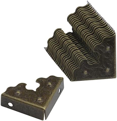 Protetor de canto Antrader 24pcs Caixa de metal da borda de segurança Tone de bronze 1 x 1 x 0,35