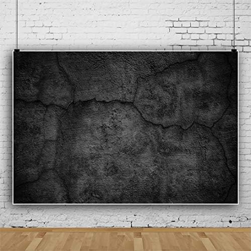 Yongfoto 5x3ft abstrato cenário preto cenário de concreto cinza grunge grunge cimento velho fundo de parede para fotografia de
