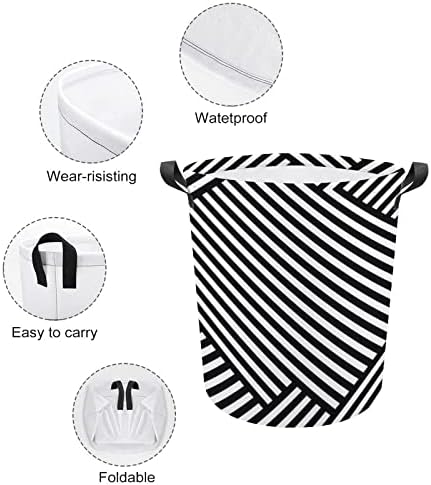 Padrões geométricos de cesta de lavanderia18 cesto de lavanderia com alças Saco de armazenamento de roupas sujas dobráveis