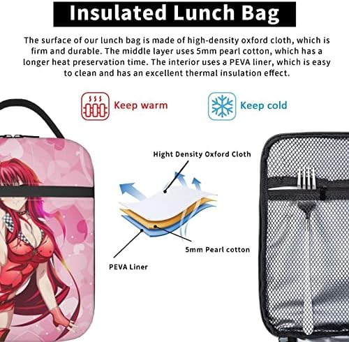 High School DXD Lunch Saco 3D Anime Calor lancheira isolada para almoço reutilizável bolsa térmica Bolsa portátil sacos para viagens