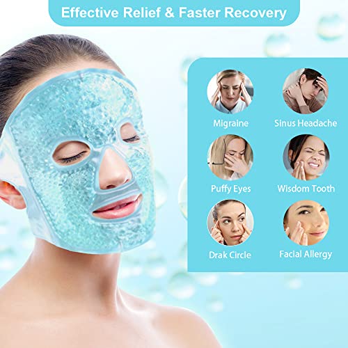 Newgo Gel Máscara Face Máscara Reutilizável, Máscara de Gel Eye Máscara Hot Fria Terapia Máscara Face Máscara para Enxaquecas,