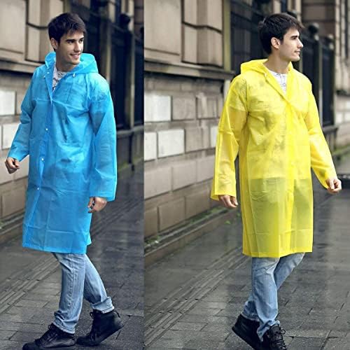 Ponchos de chuva para adultos nyicey, 2 pacotes portáteis de emergência reutilizáveis ​​para camping para camping viajando