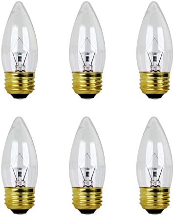 XTRICIDADE 40W B11 Bulbo de lustre transparente incandescente, ponta de torpedo, base média E26, 360 lúmens, diminuição,