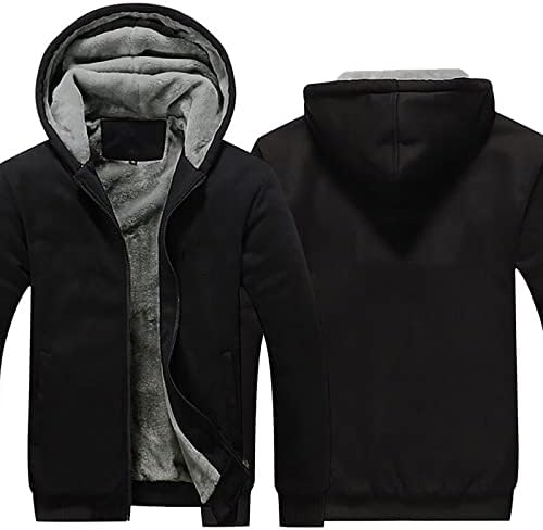 Saxigol Presentes do Dia dos Namorados Plus Tamanho Sherpa Jaquetas de Flanela forrada de inverno Casual Full Up Capuz Top de casacos Outwear Men
