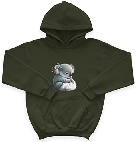 Koala Design Capuz de lã de esponja infantil - Hoodie fofo de Kawaii Kids - Capuz de impressão em nuvem para crianças