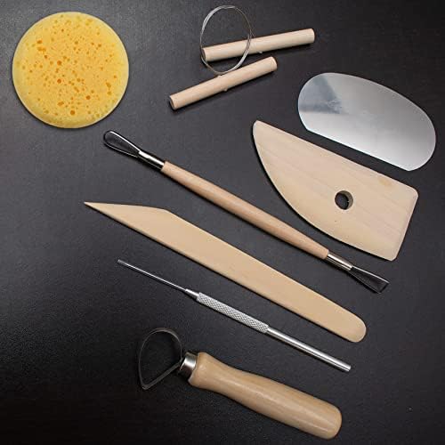 8pcs esculpindo ferramentas de argila de cerâmica: kit de ferramentas de argila para adultos para argila de modelagem de polímero seco de ar argila - Ferramentas de escultura em aço inoxidável