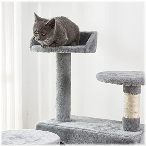 Torre de gato, 52,76 polegadas de gato com sisal scratching tábio, árvore de gato piso ao teto com plataforma acolchoada, 2