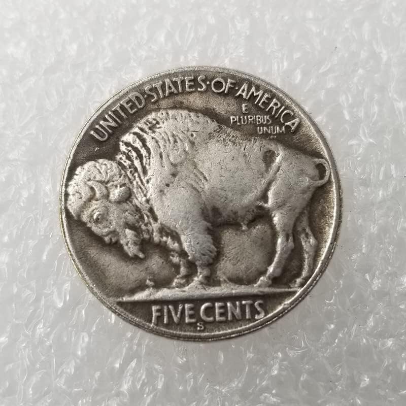 Avcity Handicraft Handicraft Homeless banhado prateado moeda comemorativa de búfalo para fazer um dólar prateado de prata antigo atacado#344