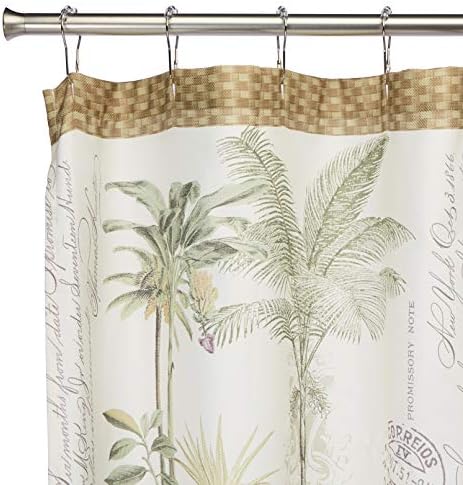 Avanti Linens Colony Palm Collection, cortina de chuveiro, marfim
