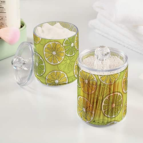 Limões frescos cotocolador de cotonete recipientes de banheiros frascos com tampas conjuntos de algodão barra de algodão jarra