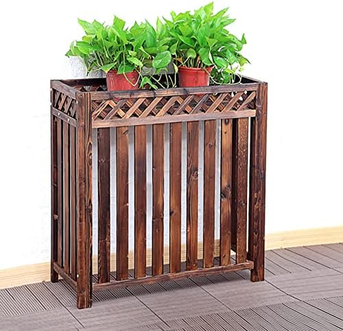 ANiuxiaoge Air Conditioner Flor Stand, Wood Plant Stand com cercas, gabinete de tela de privacidade para unidades externas, design