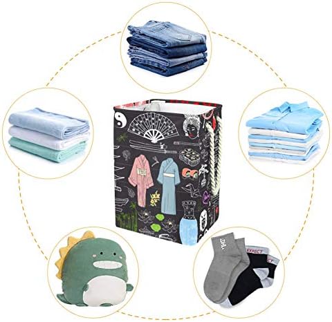Inomer Japão Doodles Set 300d Oxford PVC Roupas à prova d'água cesto de roupa grande para cobertores Toys no quarto