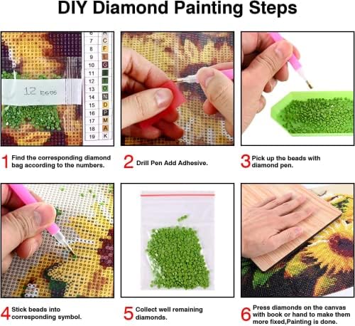Kits de pintura de diamante bohuayi para adultos, tinta 5D DIY por números para adultos iniciantes, broca completa