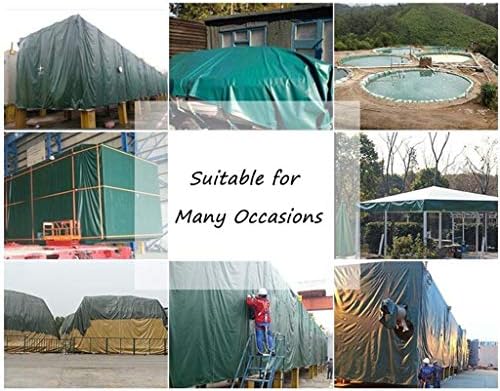 Tarpaulina espessa de lona espessa à prova d'água Tarpo verde Tarpo PVC Campo de acampamento ao ar livre à prova de chuva e UV de 530g/m² de espessura 0,45 mm (cor: verde, tamanho: 2mx1.5