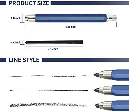 Porta de chumbo de lápis mecânicos de 5,6 mm com embreagem mecânica de metal com clipe com um apontador embutido lápis