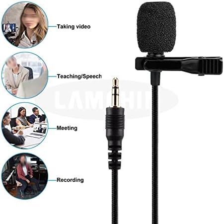 LMMDDP Mini Microfone 3,5 mm tipo C Condensador gravação de áudio Tie clip microfone para laptop PC Microfone portátil