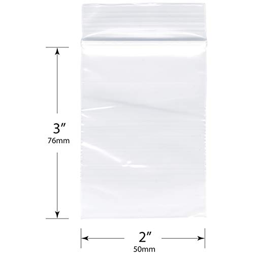 Plymor Zipper Reclosable Sacos plásticos, 2 mil, 2 x 3