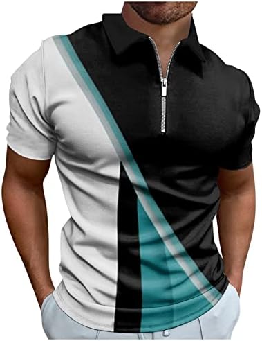 Camisas de pólo para homens, roupas de trabalho Stripe criativo de impressão 3D da camisa de manga curta masculina