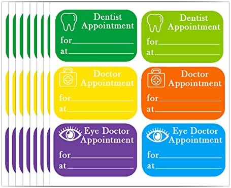 Top Label Doctor and Dentist Nomending Stickers, adesivos de planejador de compromissos de 1,5x1 polegada para adultos, contagem