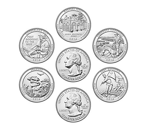 Várias Mint Marks National Park Quarter America O belo D e P Mints não circulados