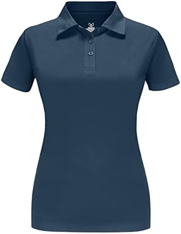 Camisas de golfe de manga curta feminina umidade pó de pó de desempenho malha Tops Fitness Workout Sports Leisure Polo Shirt