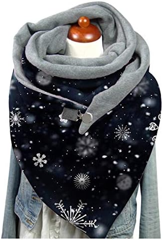 Button Button Snowflake Moda Moda Warm Prind Winter Shawls Casual mulheres lenços para homens