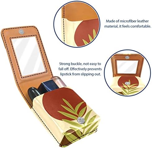 Caixa de batom de Oryuekan, bolsa de maquiagem portátil fofa bolsa cosmética, organizador de maquiagem do suporte do batom, folhas