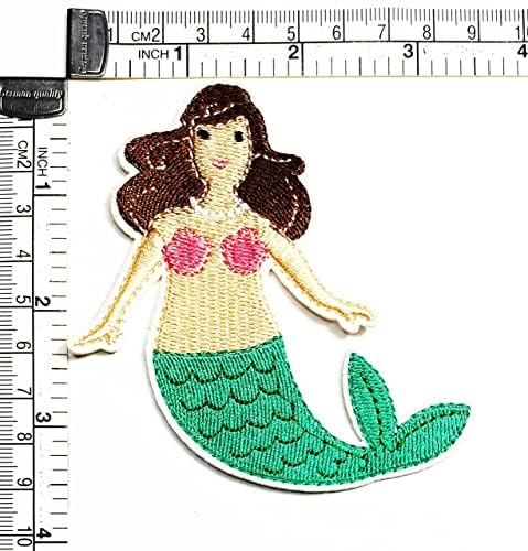 Kleenplus Bela Sereia Kids Patches de desenho animado Sereia Ferro em Motivo Aplique Patch Adequado para Crianças Adultos DIY Jeans