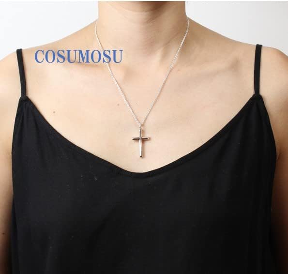 Cosumosu Cross 925 Sterling Silver Pinging Charm para colar para homens e mulheres