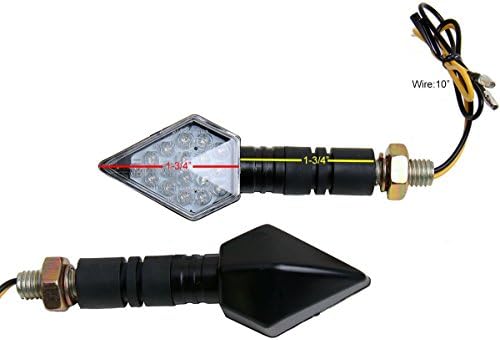 Motortogo Black LED motocicleta Long Turn Turn Signals Mini 3D Diamond LED Turn Signals Lights Blinkers Compatível para 2002 BMW R1150GS