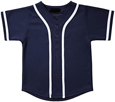 Hat and Beyond Kids Baseball Jersey Button Down T Shirts Hipster Plain Hip Hop Uniformes