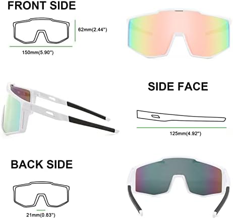 Karsaer Vision envolve os óculos escuros de escudo e rave viseira de neon uma peça espelhada tons 80s 90s Cycling Sports