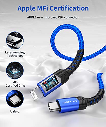 Jsaux 4ft USB C para Lightning Cable + 20W Adaptador de energia USB C