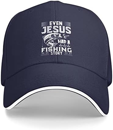 Qvxhkp amantes de pesca chapéu até Jesus tinha um chapéu de história de peixe para homens tampas de beisebol tampas gráficas