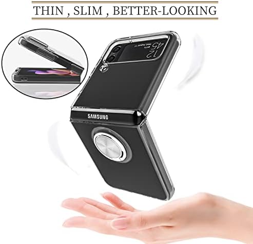 TNARRU Compatível para Samsung Galaxy Z Flip 4 Caixa com suporte de anel Kickstand [com magnético] TPU macio à prova de choque