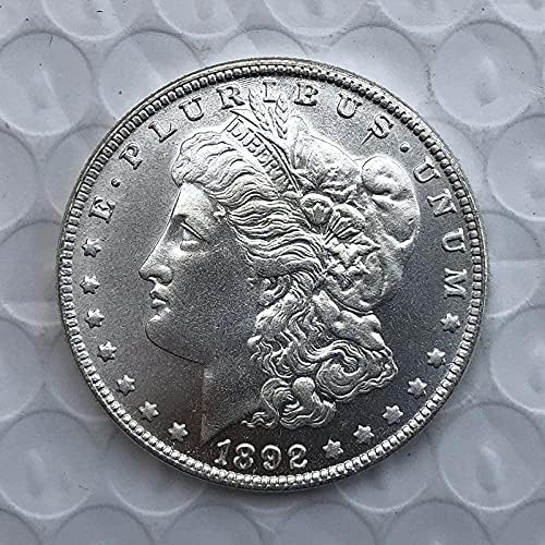 Desafio Coin 1892s Versão da réplica de moeda Morgan Coin dos Estados Unidos CRAÇA COMPRIMENTAÇÃO COMPRIMENTAÇÃO COMPRIMENTAÇÃO