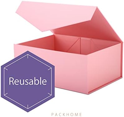 PackHome 5 Caixas de presente 9x6,5x3,8 polegadas, caixas de dama de honra, caixas dobráveis ​​retângulo com tampas magnéticas para embalagem de presentes