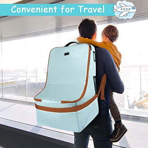 Bolsa de viagem para assento de carro, sacos de assento de carro acolchoados para viagens aéreas com pés protetores, mochila