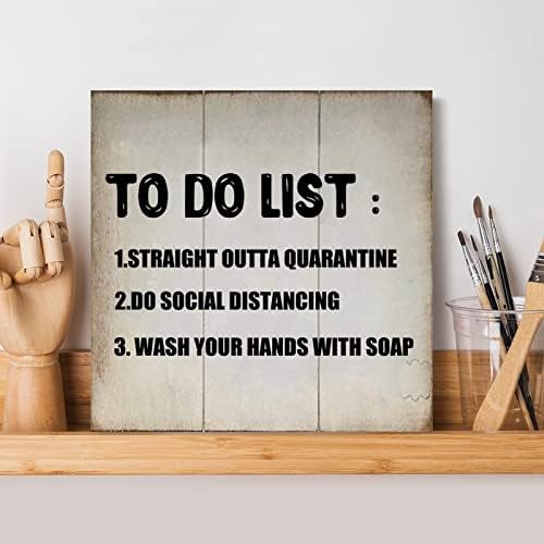 Evans1nism Wood Sign para fazer a lista de listas para lavar suas mãos placas de madeira meu plano Arte da parede decorativa